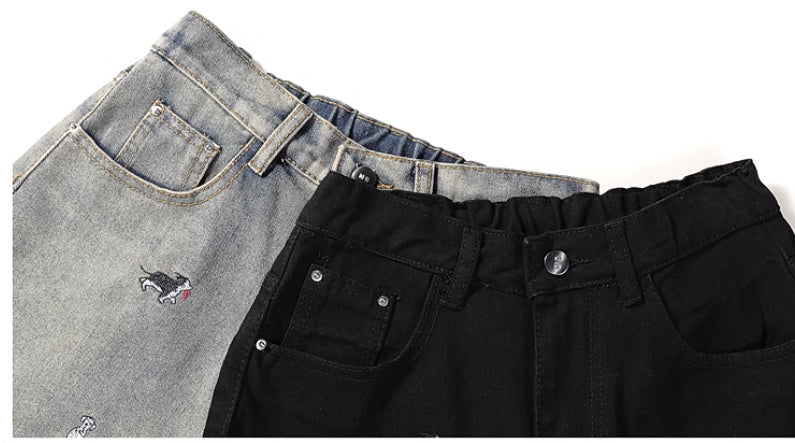 Worn Looking Washed-out Denim Shorts For Men And Women