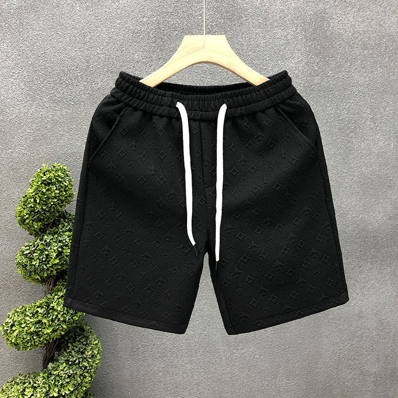 White Jacquard For Men Shorts