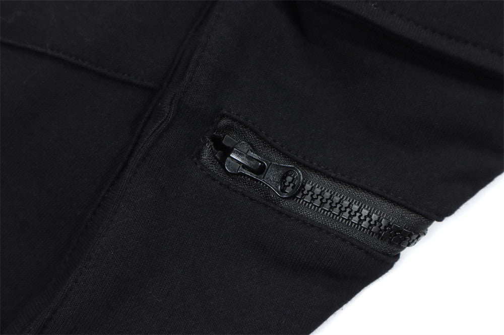Small Straight Overalls With Loose Back Zipper Slits