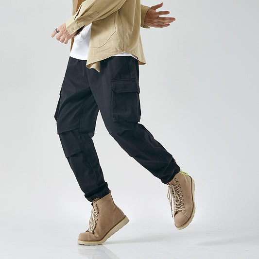 Japanese Trendy Brand Men's Casual Pants Multi-pocket