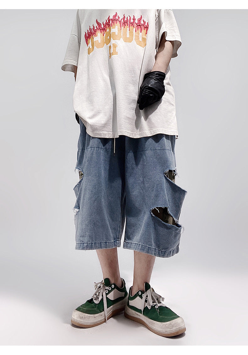 Loose Plus Size Retro Straight Shorts Men