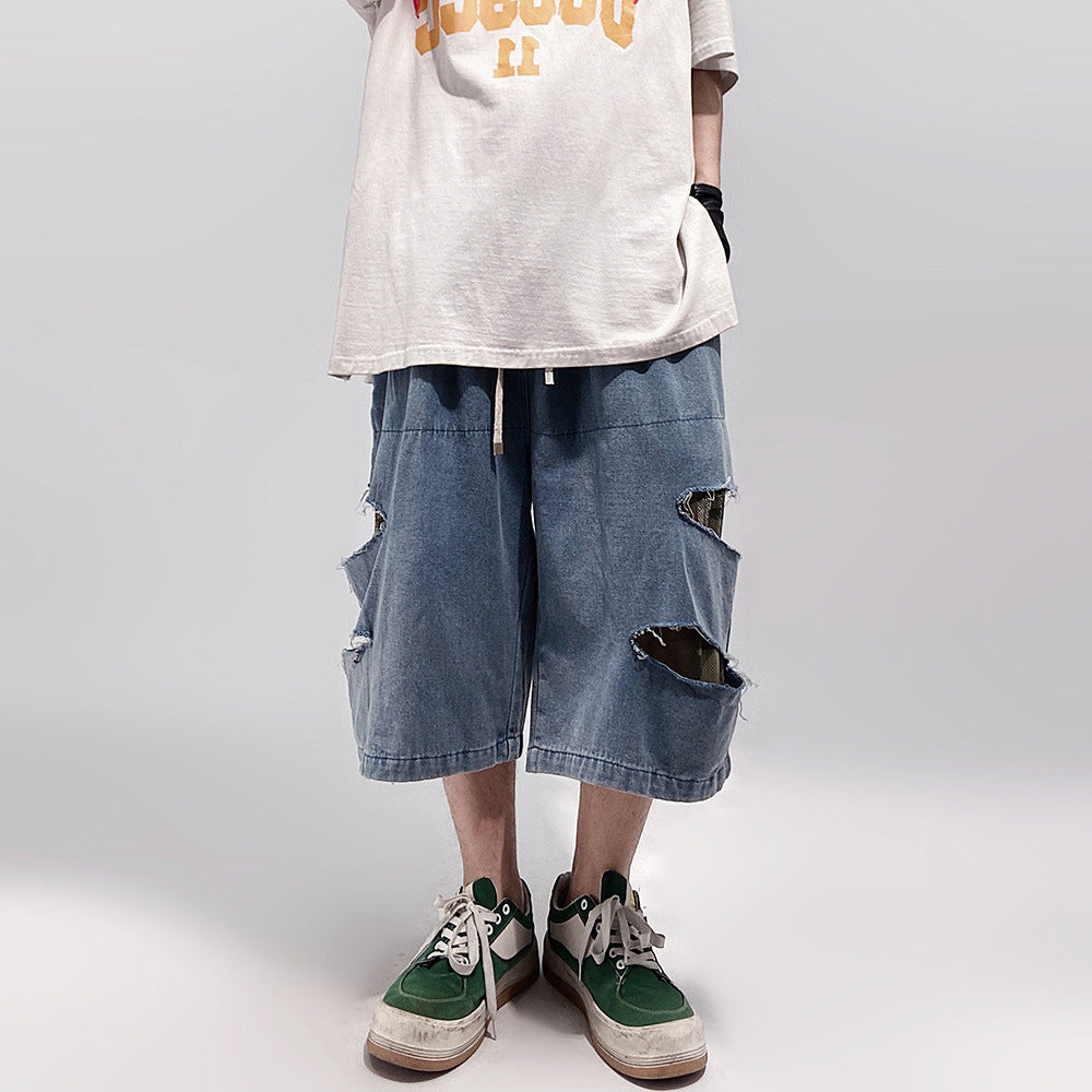 Loose Plus Size Retro Straight Shorts Men