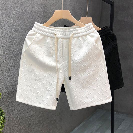 White Jacquard For Men Shorts