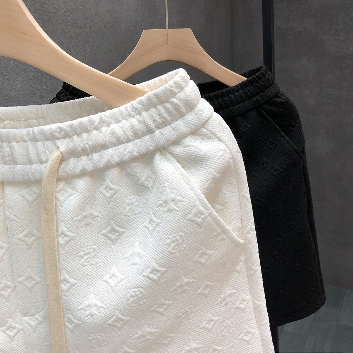 White Jacquard For Men Shorts