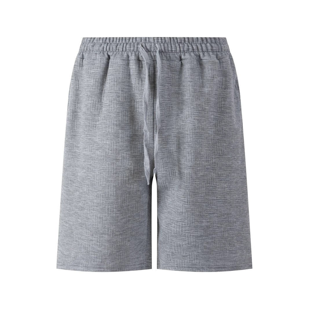 Men's Solid Color Heavy Jacquard Shorts Men
