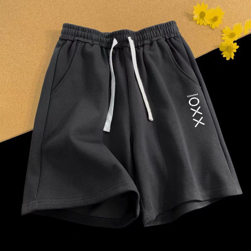 Vintage Letter Print Loose Summer New Straight Shorts Men