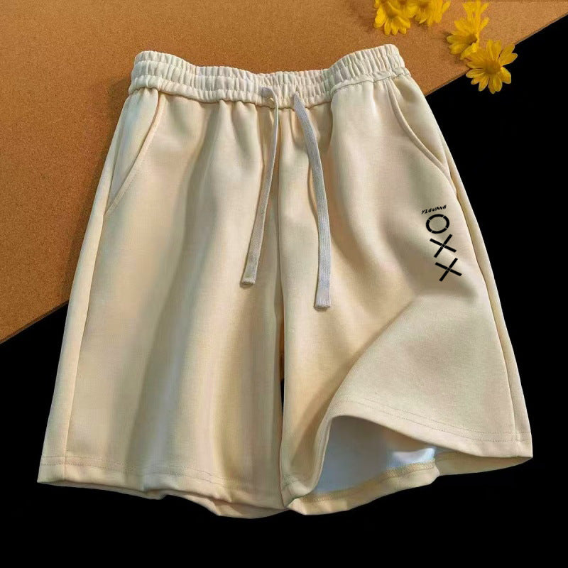 Vintage Letter Print Loose Summer New Straight Shorts Men