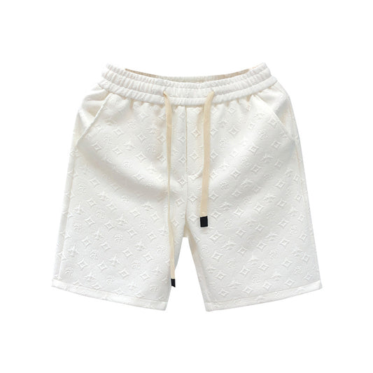 White Jacquard For Men Shorts