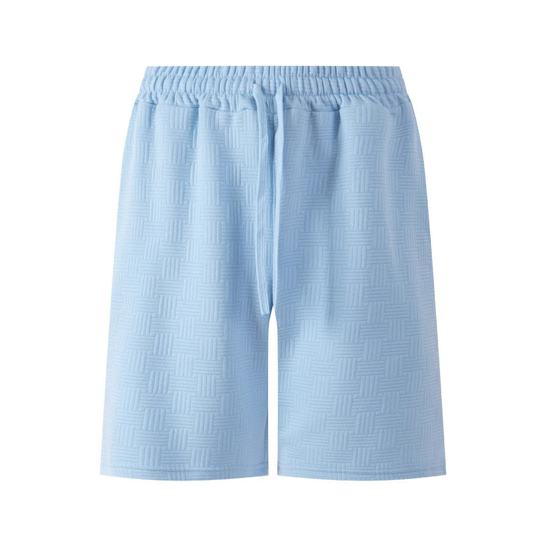 Men's Solid Color Heavy Jacquard Shorts Men