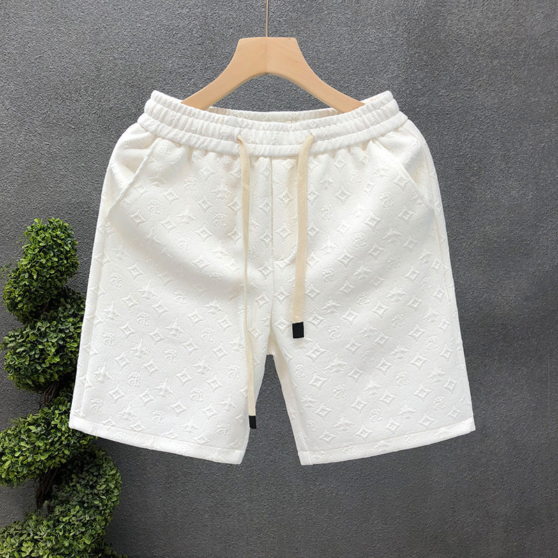 White Jacquard For Men Shorts