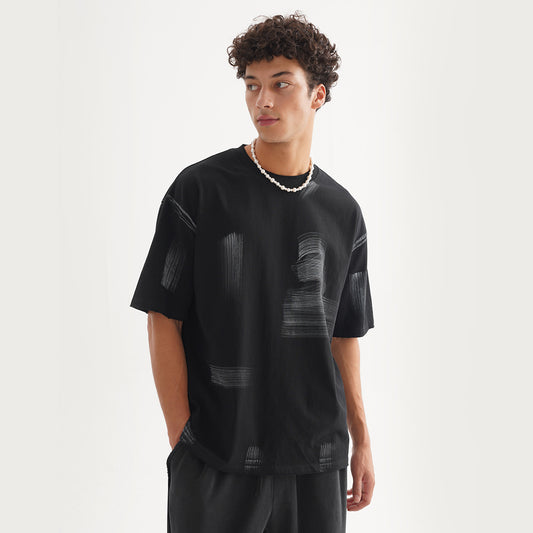 Washed-out Vintage Loose Cotton Fashion Men's T-shirt